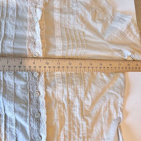 Juicy Couture Victorian Steampunk Ruffle Pintuck Regency Cotton Blouse NWOT - Picture 9 of 9